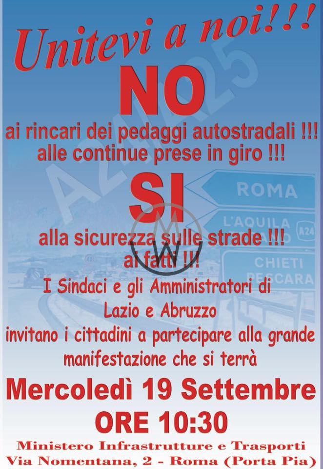 MANIFETAZIONE SINDACI AUTOSTRADE 19 Settembre 2018