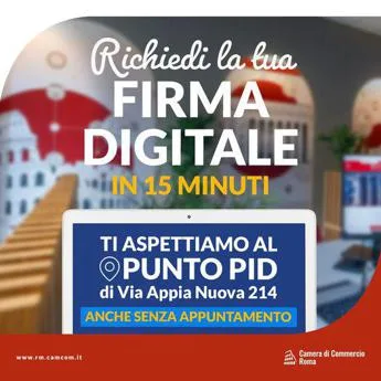 Roma firma digitale in un quarto dora e senza appuntamento in punto Pid Cciaa jpg