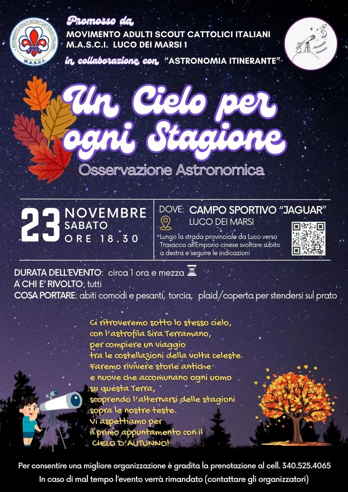 osservazione astronomica 24 novembre